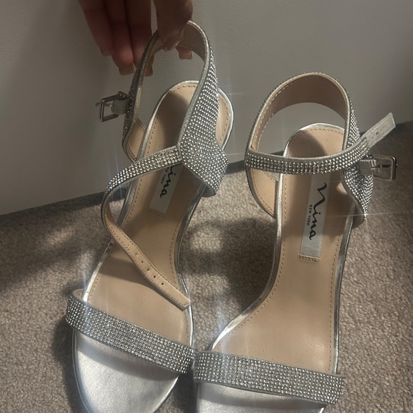 Nina Silver Glitter Heels - Picture 2 of 2